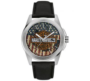 Harley Davidson 76A153 men\'s watch, leather strap