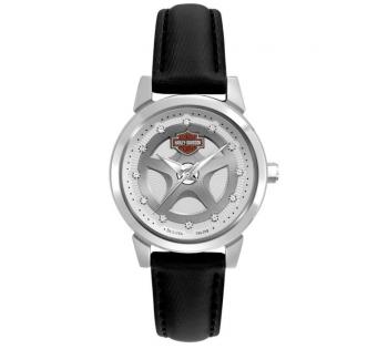 Harley Davidson 76L159 women\'s watch, textile-leather strap