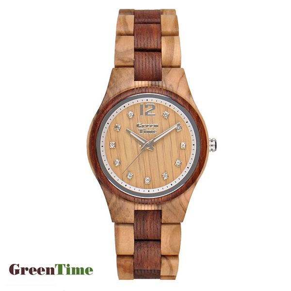 GreenTime ZW099C SINGAPORE Damenuhr aus Holz