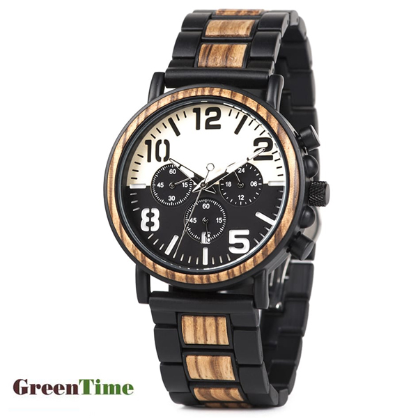 GreenTime ZW175C men's chronograph in wood