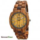 GreenTime ZW048B SQUARE unisex watch in wood